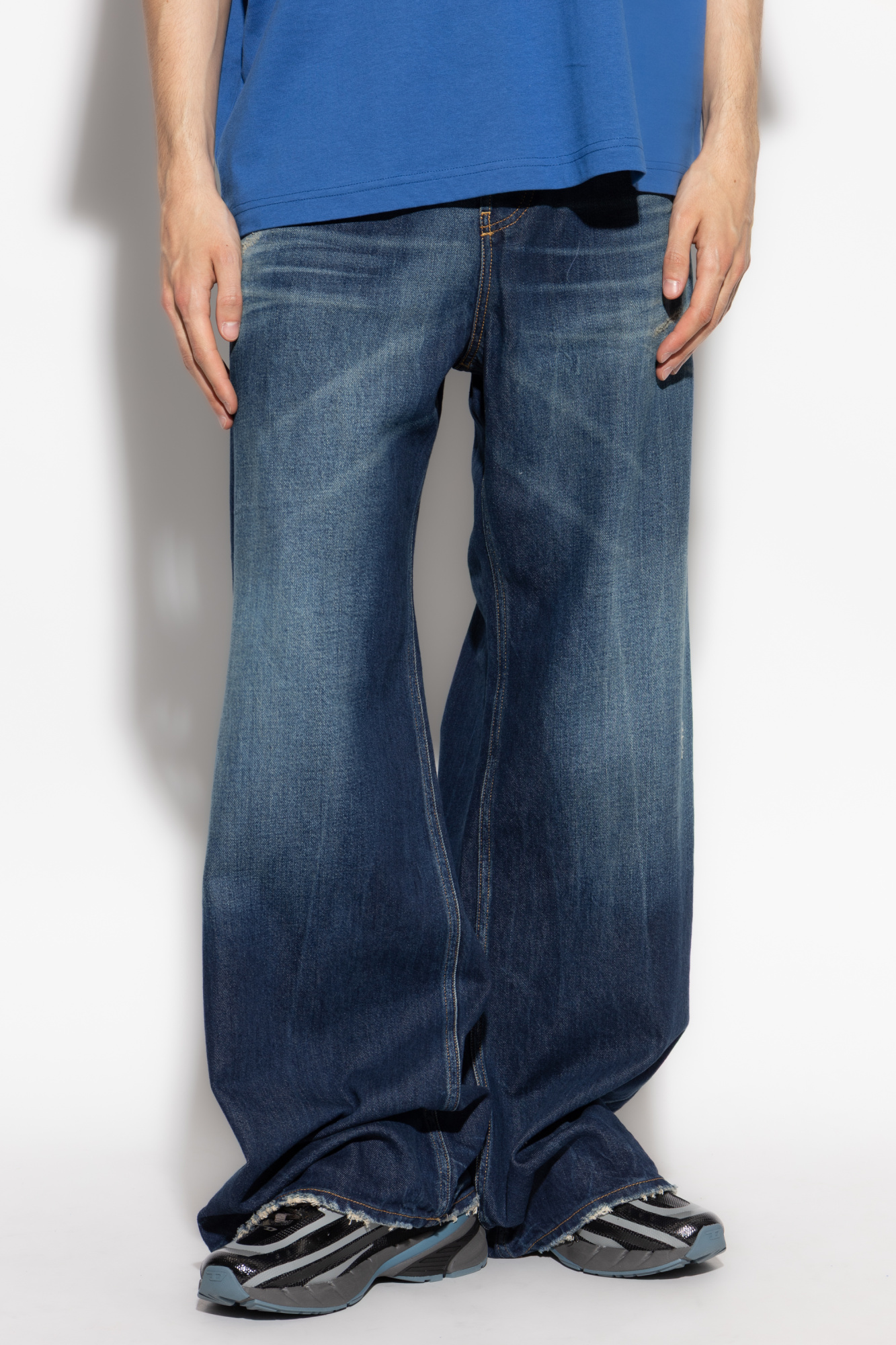y　diesel d-rise D-RISE Man: Oversized Regular Black/Dark grey Jeans | Diesel